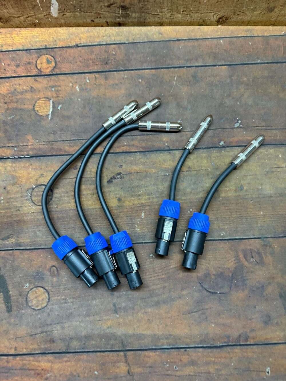 Neutrik Speakon NL4FC to 1/4 Inch Pin Speaker Cable Lot of 5